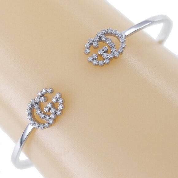 GUCCI GG running Bangle K18 white gold/diamond 5.2g Women - Picture 1 of 6